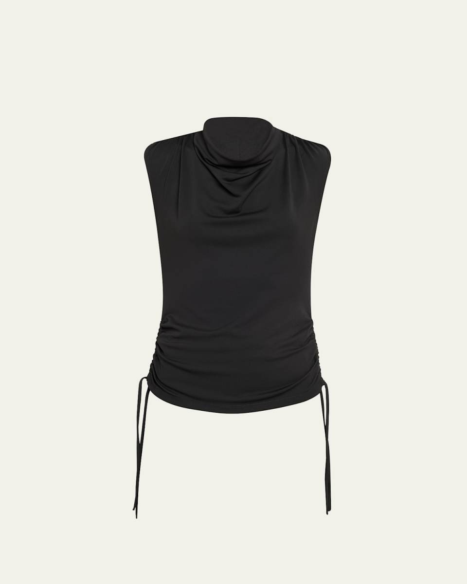 Elna Sleeveless Ruched Crepe Top